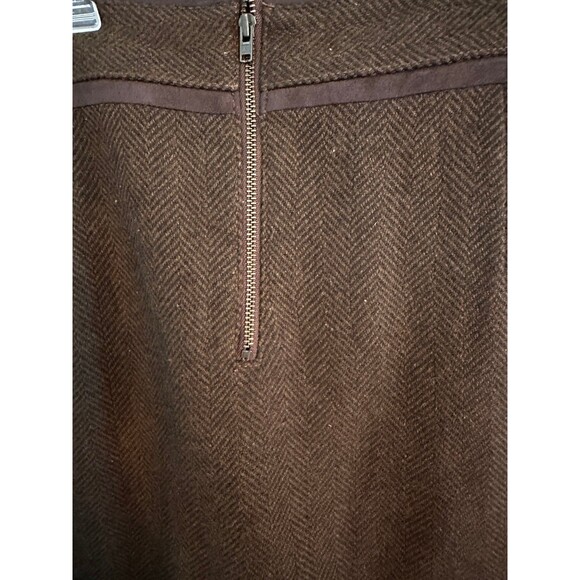 Bob Timberlake Women’s Brown 50% Wool Lined Zippered Skirt Size 14 - Picture 6 of 7